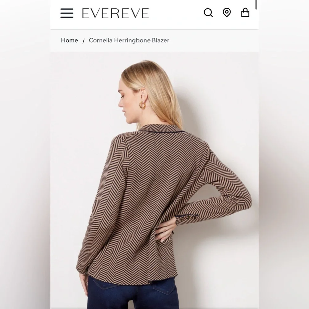 Evereve Cornelia Herringbone Blazer Size XS NWT it’s sold out at store - Picture 3 of 9